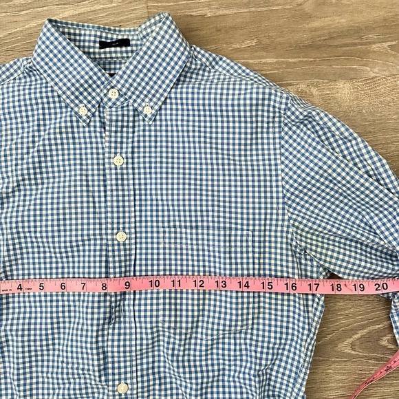 J. Crew Shirt Men's S Blue Slim Fit Checkered Gingham Long Sleeve Plaid Shirt - Picture 5 of 11